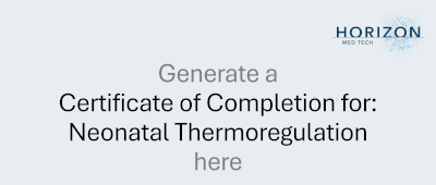 Neonatal Thermoregulation and Delivery Suite Training Certificate