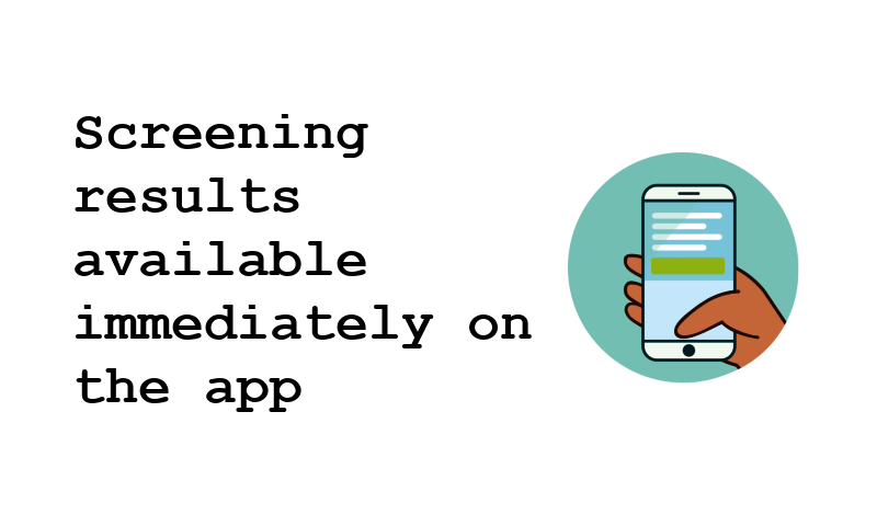 Result displayed instantly in app